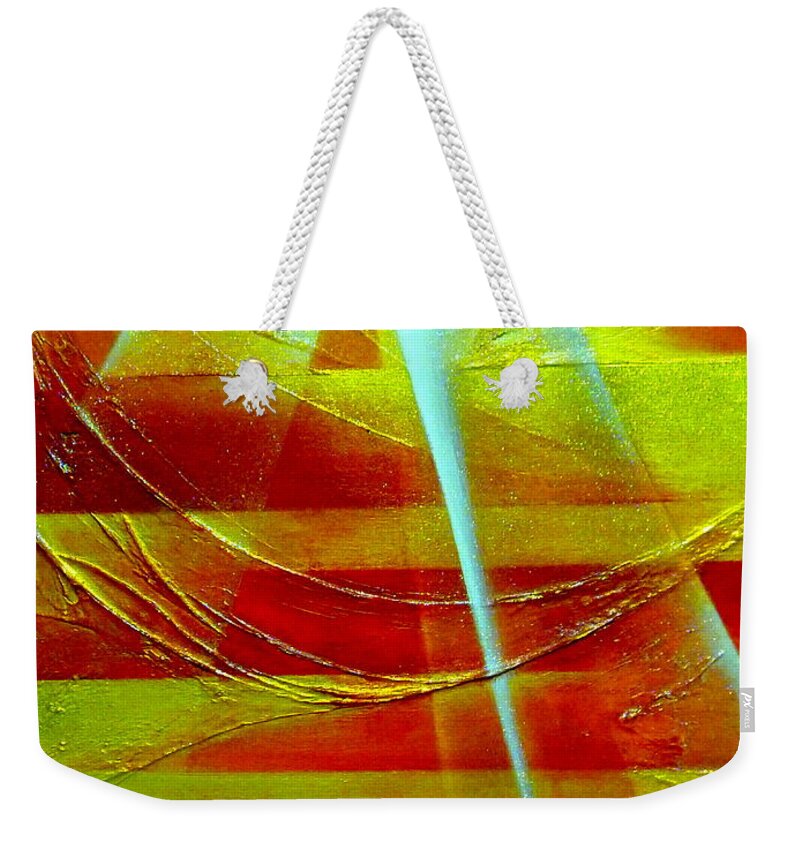 Light.sky.energy.sun.sunshine.sunrise.sunset.ocean.hope.landscape.abstract. Weekender Tote Bag featuring the painting Hope #13 by Kumiko Mayer
