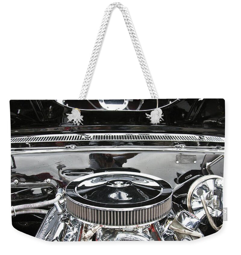 1967 Weekender Tote Bag featuring the photograph 1967 Chevrolet Chevelle SS Engine 2 by Glenn Gordon