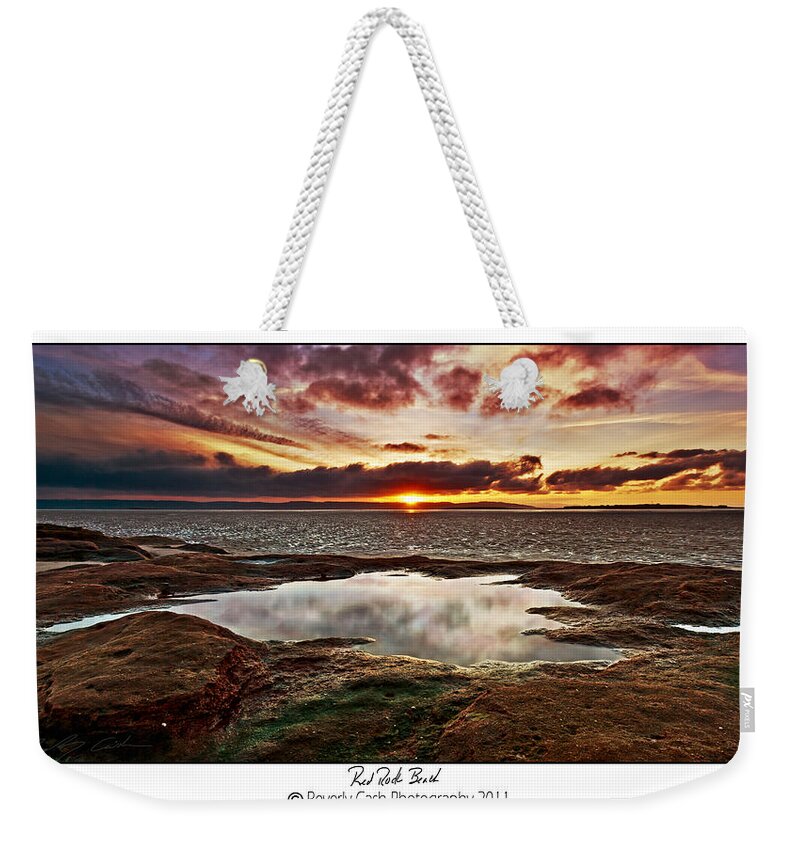 Seascape Weekender Tote Bag featuring the photograph Red Rock Beach #2 by B Cash