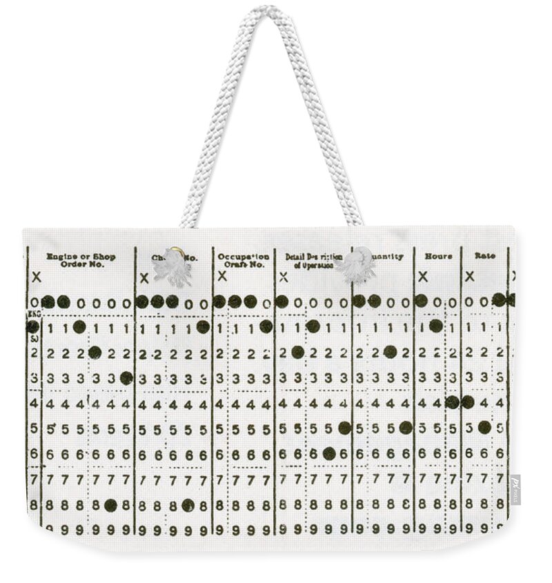 History Weekender Tote Bag featuring the photograph 45 Column Punch Cards #2 by Science Source