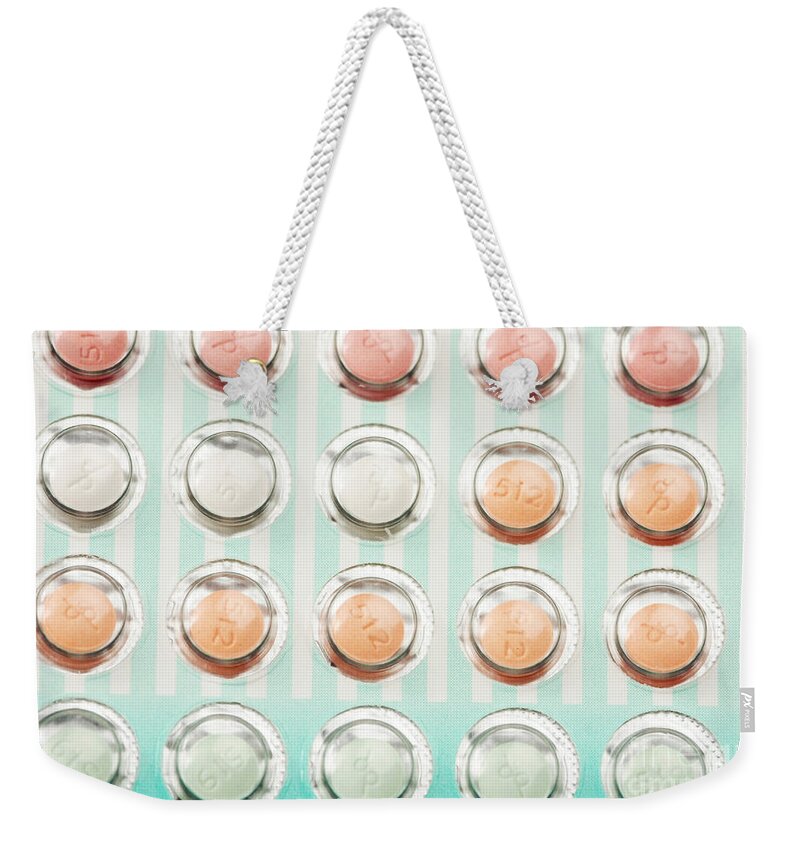 Medical Weekender Tote Bag featuring the photograph Birth Control Pills #2 by Photo Researchers, Inc.