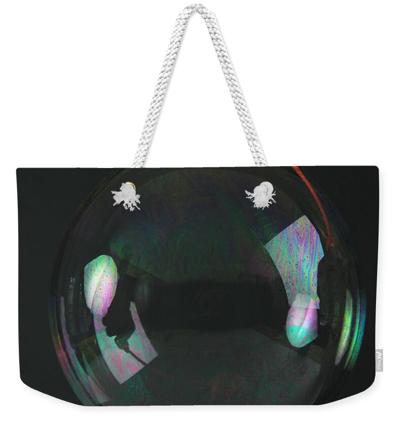 Blowing Bubbles Weekender Tote Bag featuring the photograph Bubble Wand With Bubble #2 by Photo Researchers