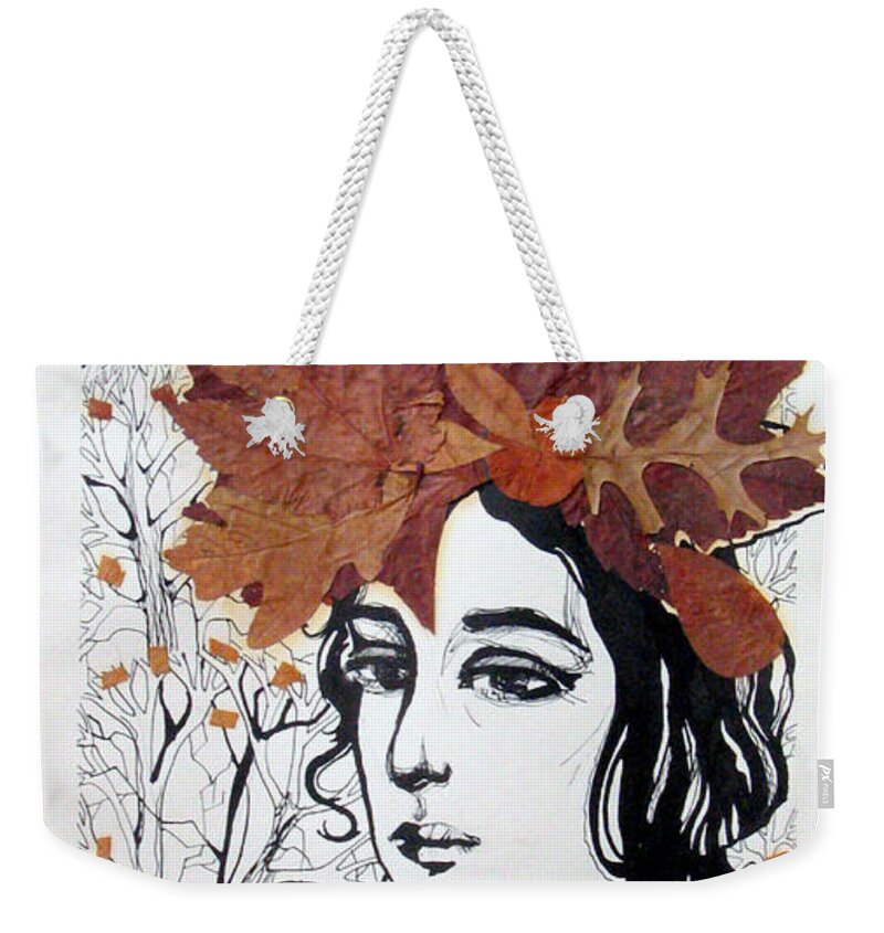  Weekender Tote Bag featuring the painting Fall #2 by Valentina Plishchina