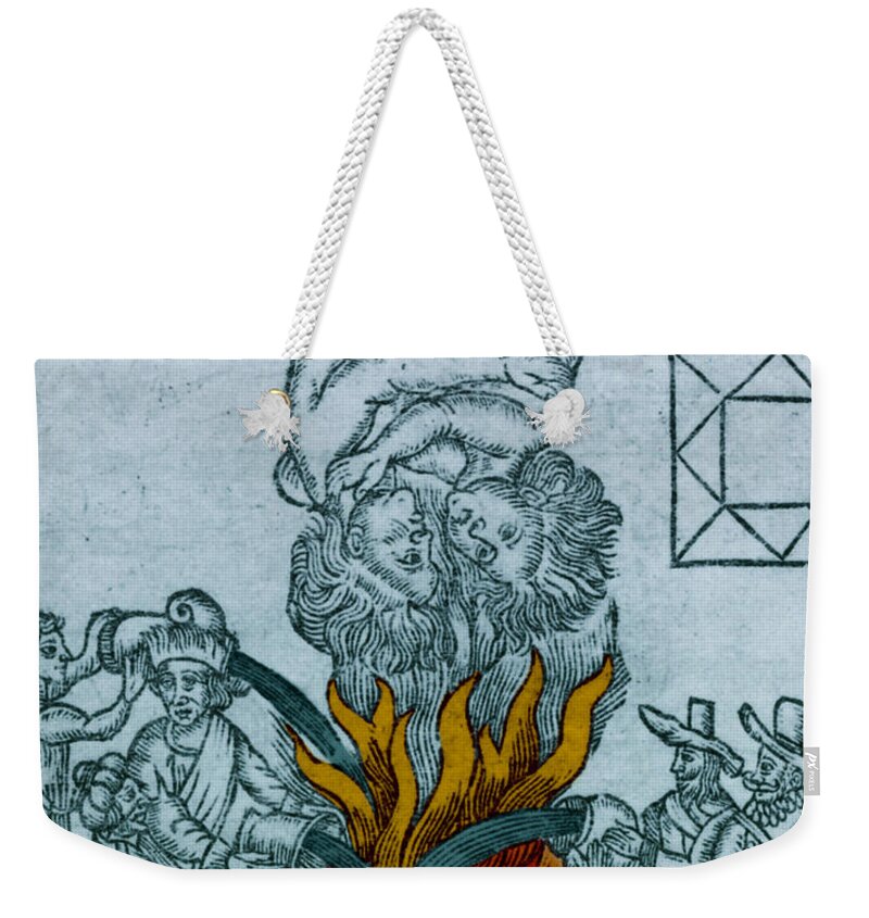 William Lilly Weekender Tote Bag featuring the photograph Great Fire Of London, 1666 #2 by Science Source