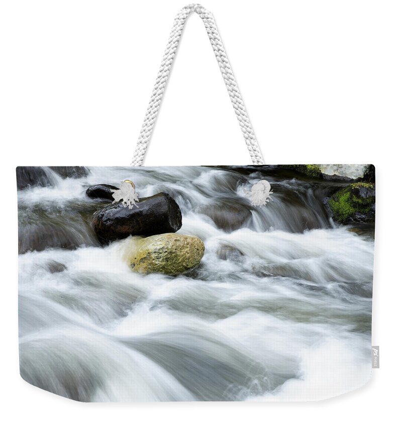 Brook Weekender Tote Bag featuring the photograph Stream #2 by Les Cunliffe