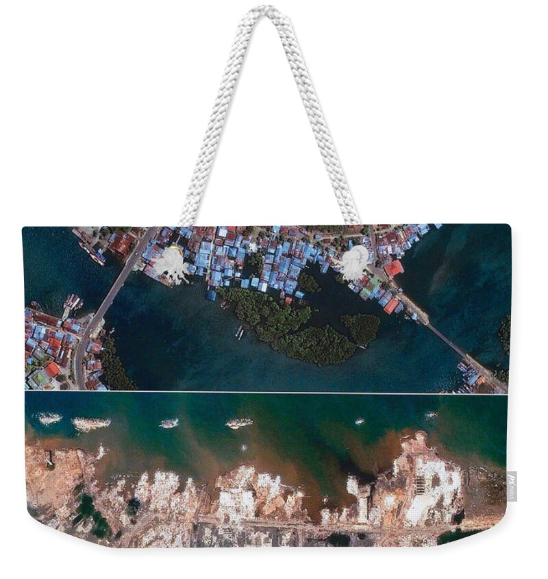 Satellite Image Weekender Tote Bag featuring the photograph 2004 Indian Ocean Earthquake by Science Source