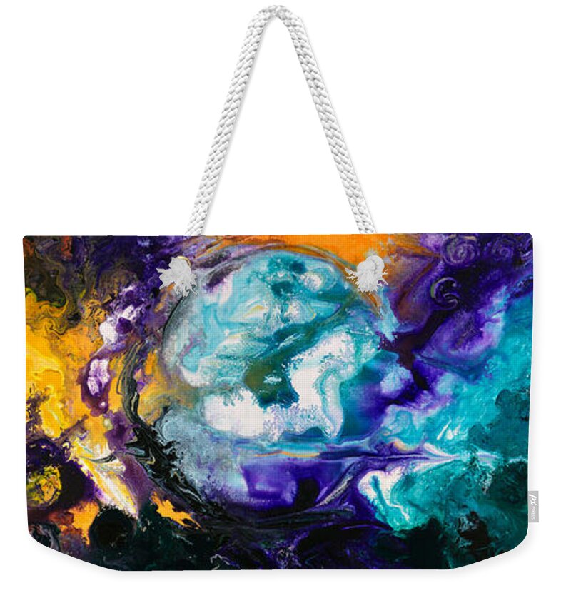 Fluid Weekender Tote Bag featuring the painting 2010 Untitled Series #3 by Sally Trace
