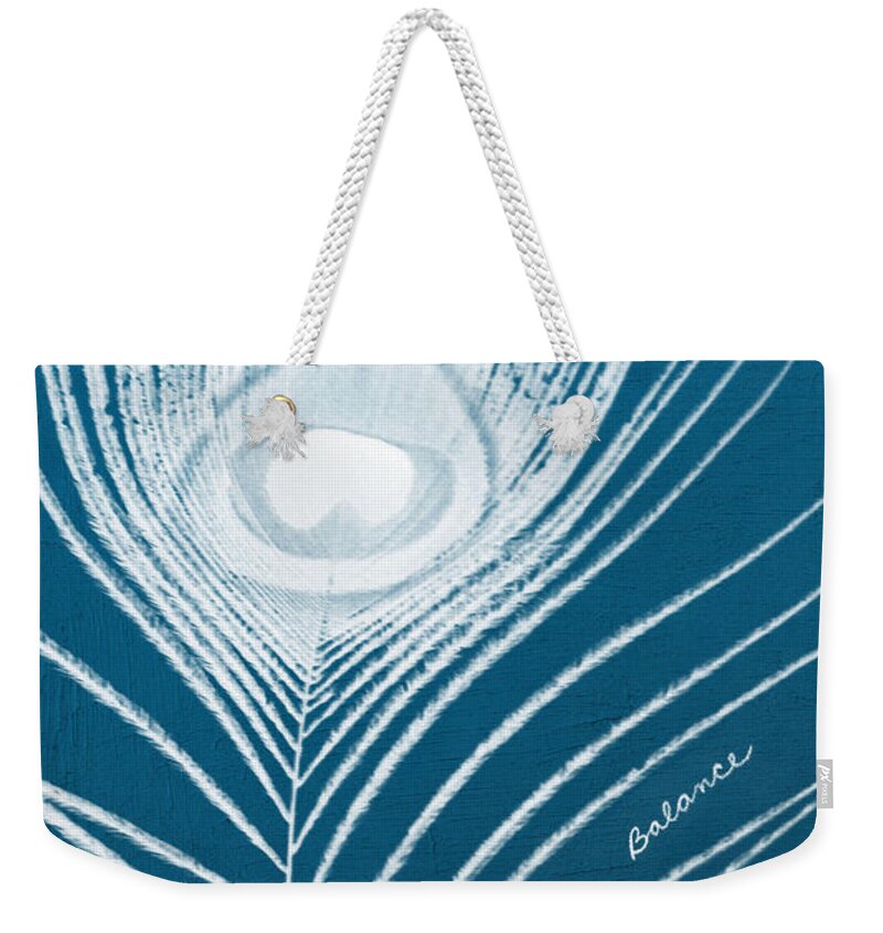 Feather Weekender Tote Bag featuring the mixed media Balance by Linda Woods