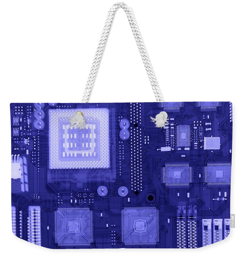 Xray Weekender Tote Bag featuring the Circuit Board #3 by Ted Kinsman