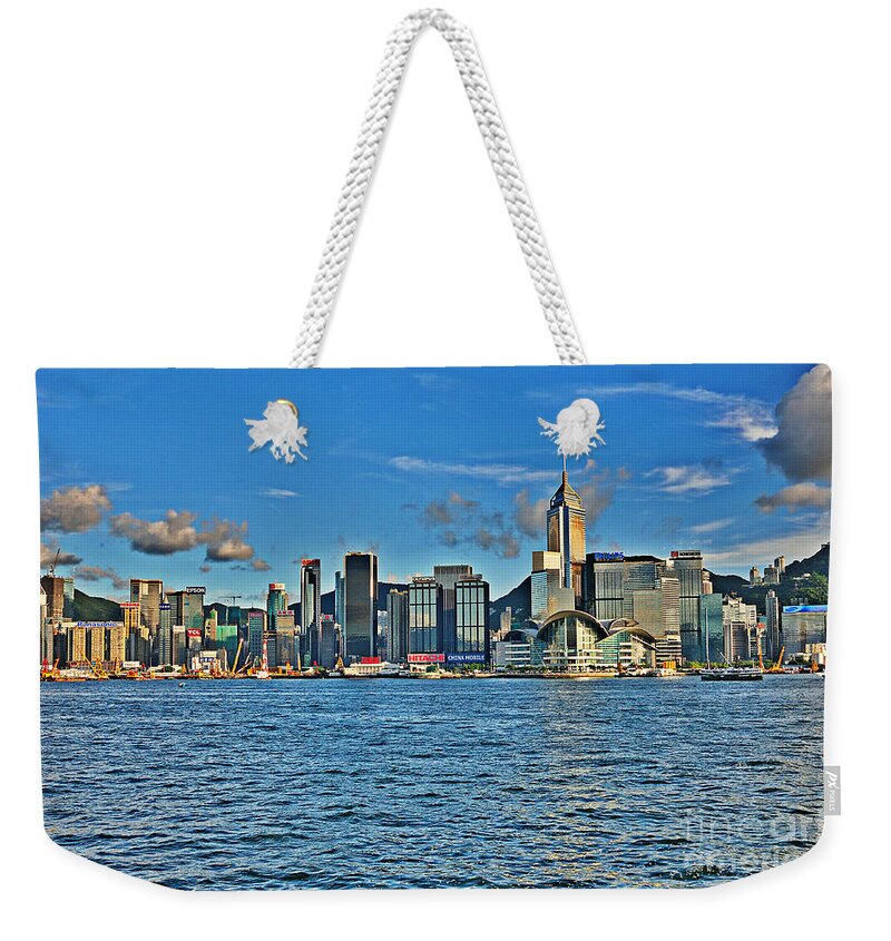 Asia Weekender Tote Bag featuring the photograph Hong Kong Harbour #5 by Joe Ng