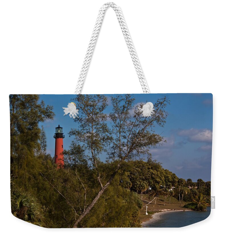 Architecture Weekender Tote Bag featuring the photograph Jupiter Inlet Lighthouse #3 by Ed Gleichman