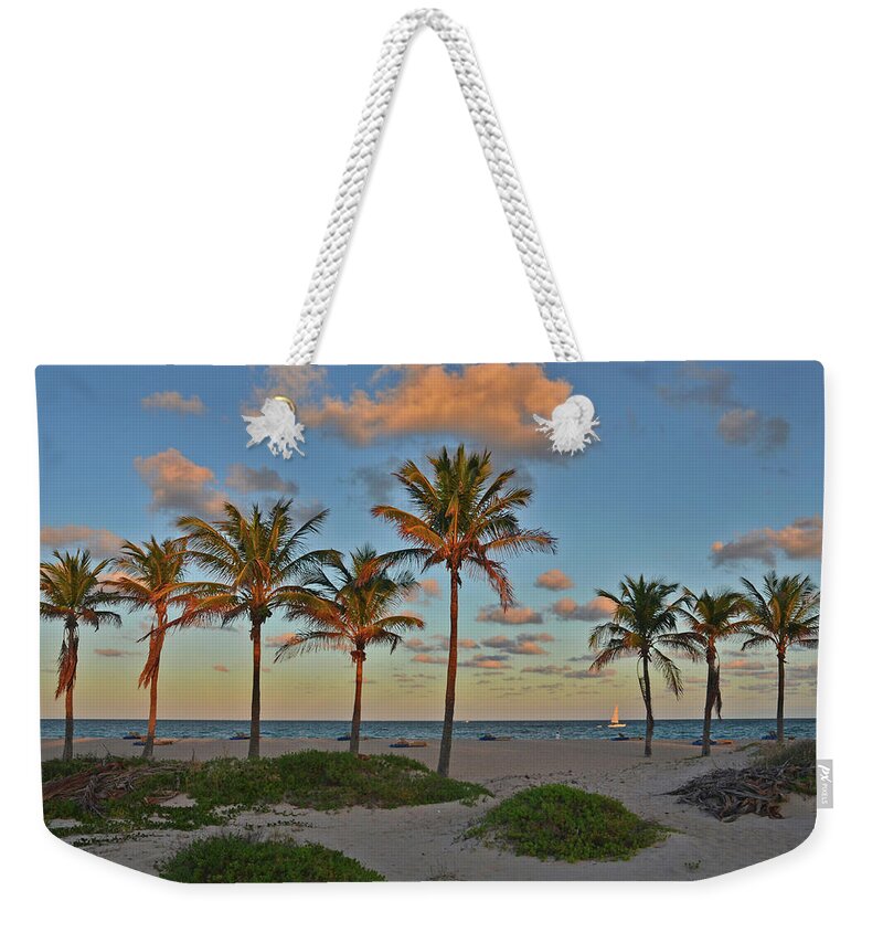 Palm Trees Weekender Tote Bag featuring the photograph 39- Evening In Paradise by Joseph Keane