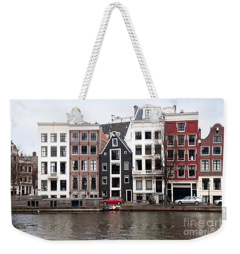 Along The River Weekender Tote Bag featuring the digital art City Scenes from Amsterdam #4 by Carol Ailles