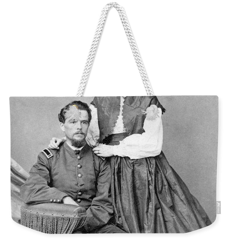 1860s Weekender Tote Bag featuring the photograph Civil War: Union Soldier #5 by Granger