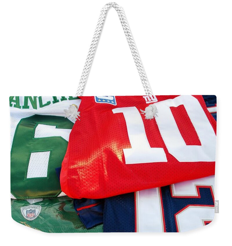 New York Giants Weekender Tote Bag featuring the photograph 6 10 12 by Rob Hans