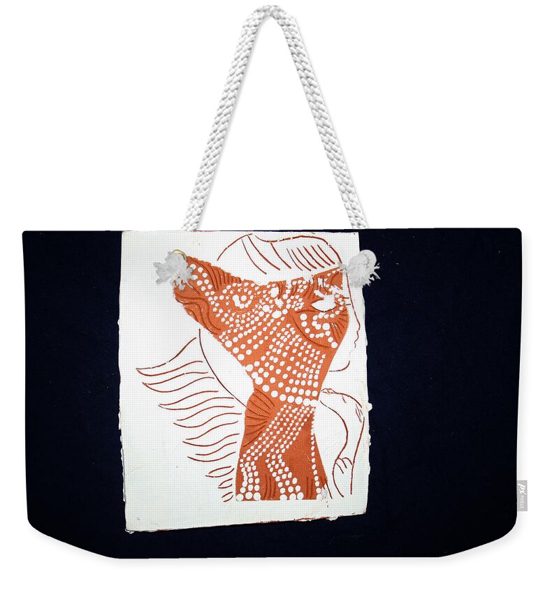 Jesus Weekender Tote Bag featuring the ceramic art Guardian Angel #9 by Gloria Ssali