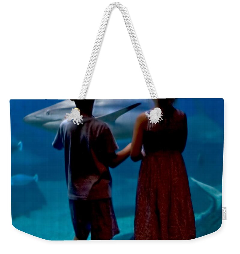 Blue Weekender Tote Bag featuring the photograph A Big Fish by Peggy Starks