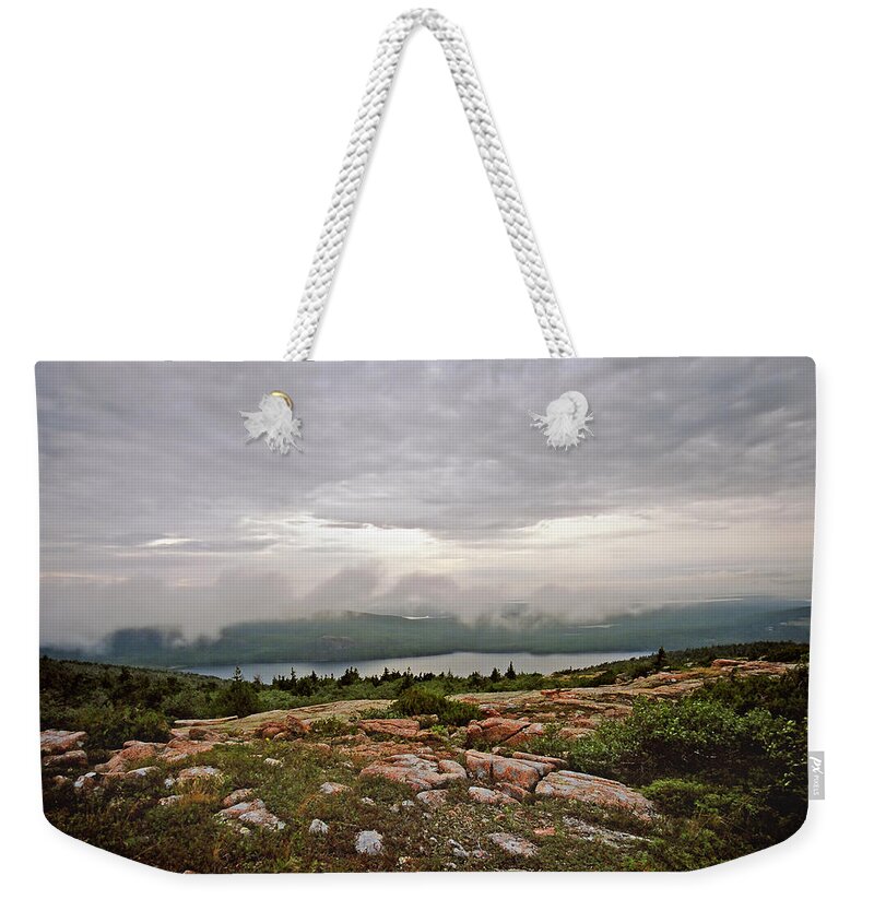 Cadillac Mountain Weekender Tote Bag featuring the photograph A Cloudy Mist by Joann Vitali