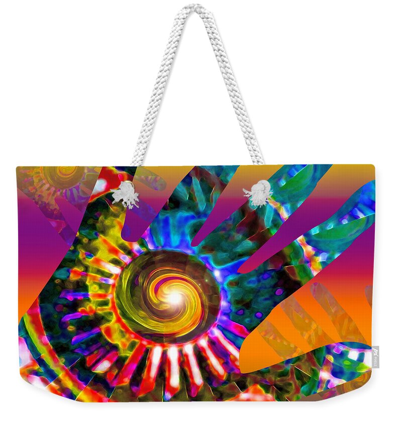 Hand Weekender Tote Bag featuring the digital art A Helping Hand by Gwyn Newcombe