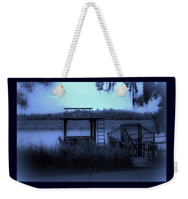 Dock Weekender Tote Bag featuring the photograph A Quiet Place By The Marsh by DigiArt Diaries by Vicky B Fuller