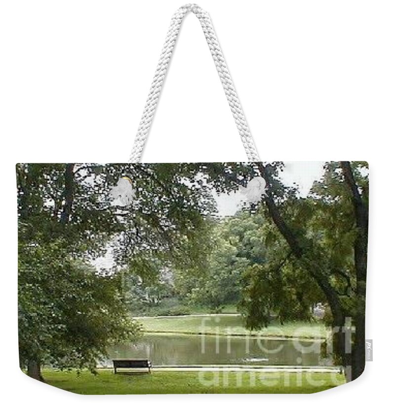 Bench Weekender Tote Bag featuring the photograph A Quiet Place by Vonda Lawson-Rosa