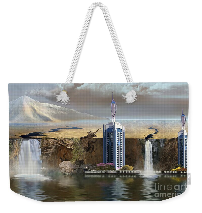 Airbrush Weekender Tote Bag featuring the digital art A Vacation Spot Is Threatened By An by Corey Ford