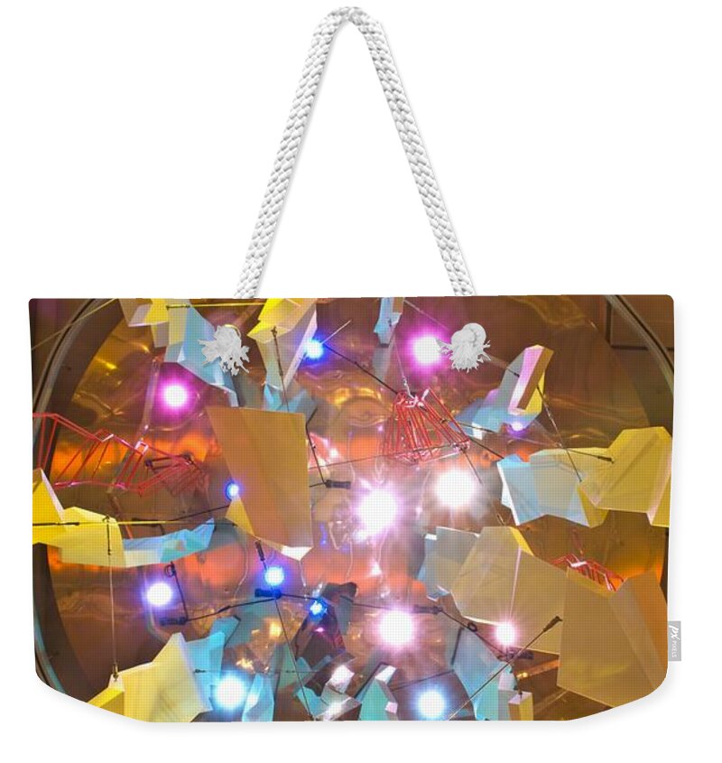 Lights Weekender Tote Bag featuring the photograph Above the Bridge on Promenade Deck by Richard Henne