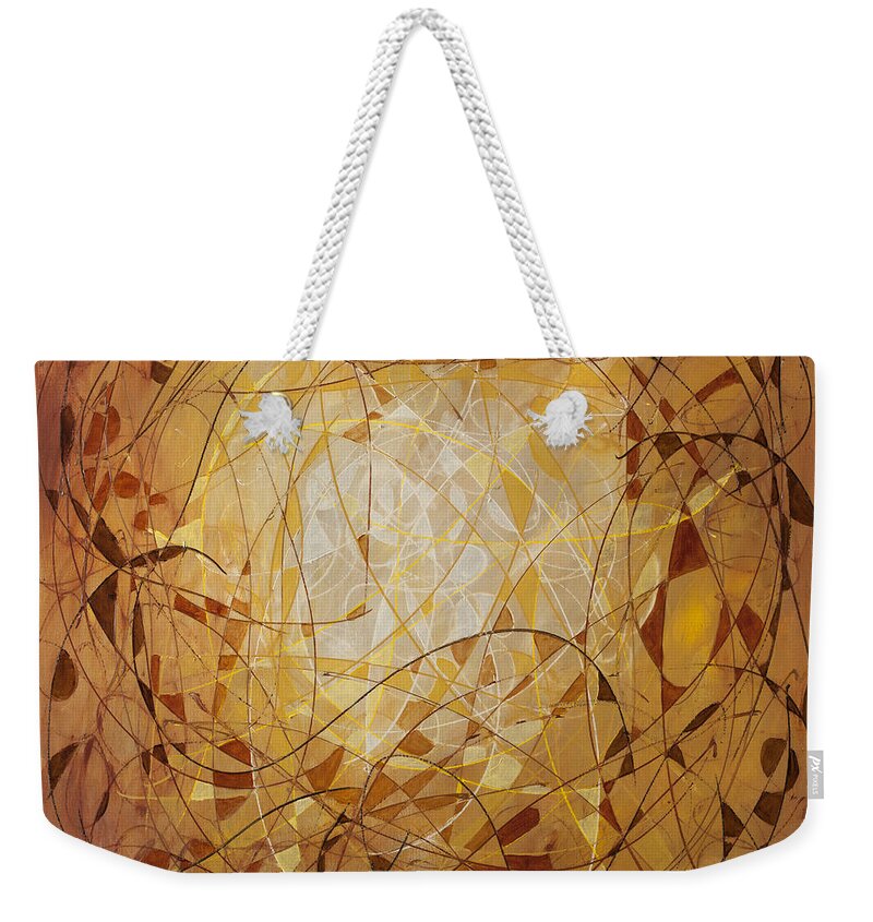 Abstract Weekender Tote Bag featuring the painting Abstract Art Eleven by Lynne Taetzsch