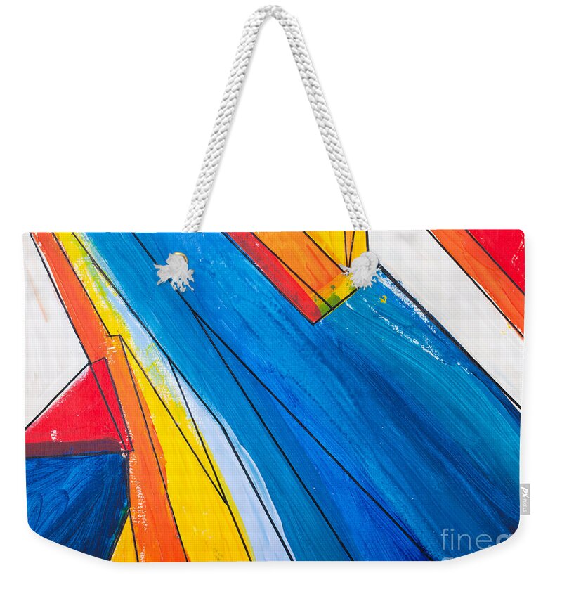 Abstract Weekender Tote Bag featuring the painting Abstract painting by Simon Bratt