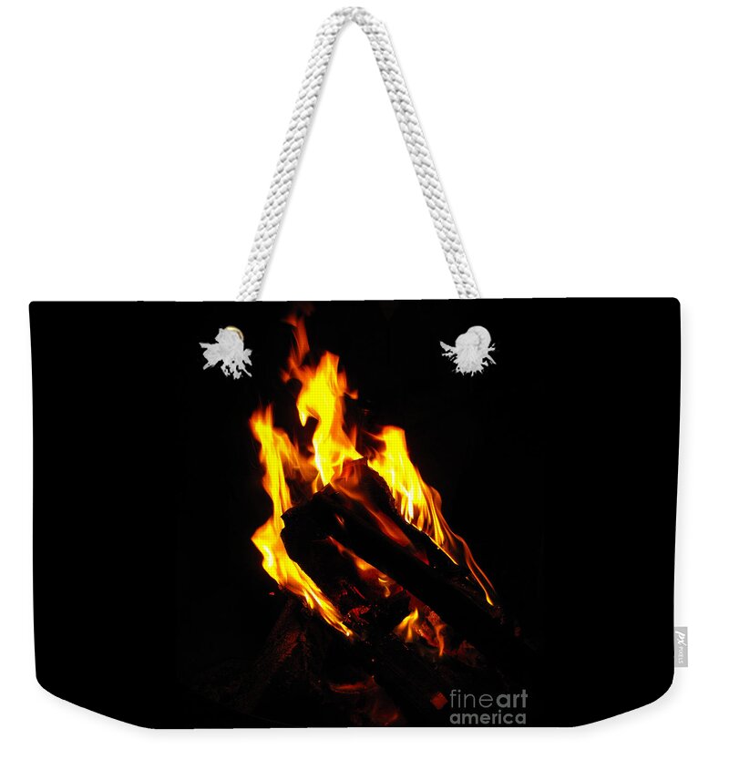 Phoenix Weekender Tote Bag featuring the photograph Abstract Phoenix fire by Rebecca Margraf