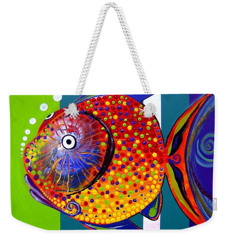 Acidfish Weekender Tote Bag featuring the painting AcidFish 60 by J Vincent Scarpace