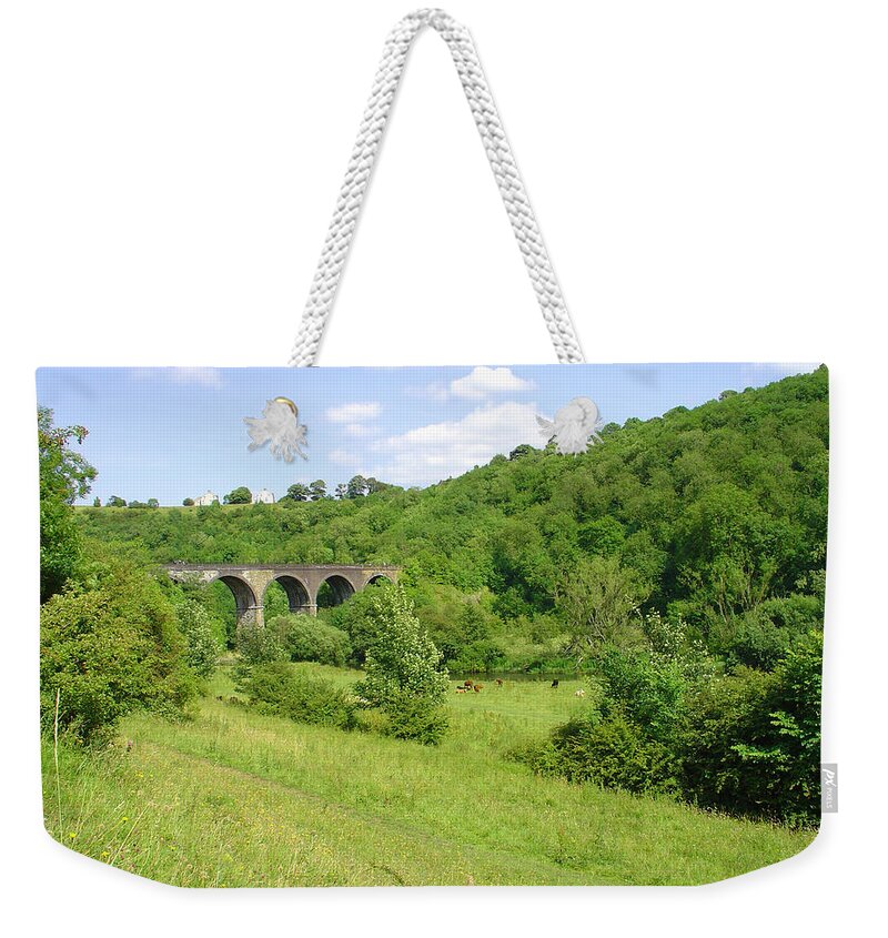 Hills Weekender Tote Bag featuring the photograph Across the Dale to Monsal Viaduct by Rod Johnson
