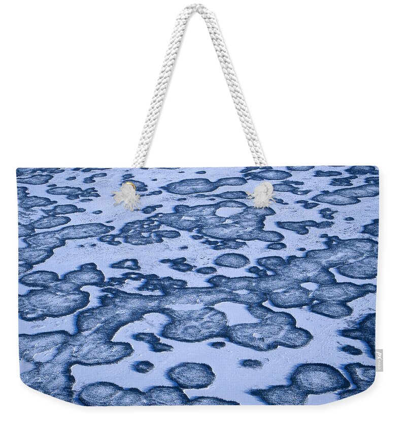 Mp Weekender Tote Bag featuring the photograph Aerial View Of Frozen Tundra by Konrad Wothe