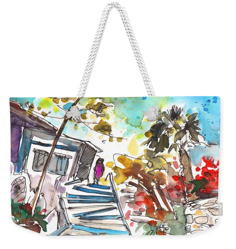 Travel Sketch Weekender Tote Bag featuring the painting Agia Galini 03 by Miki De Goodaboom