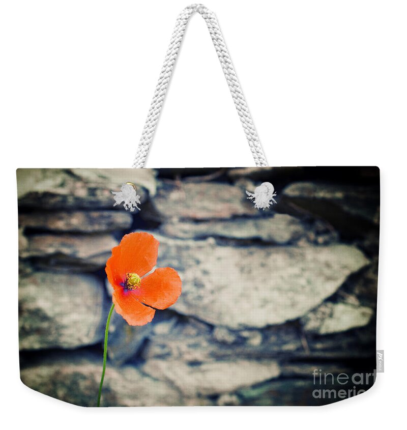 Flower Weekender Tote Bag featuring the photograph Alone by Silvia Ganora
