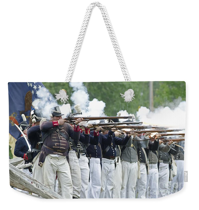 War Of 1812 Weekender Tote Bag featuring the photograph American Firing Line by JT Lewis