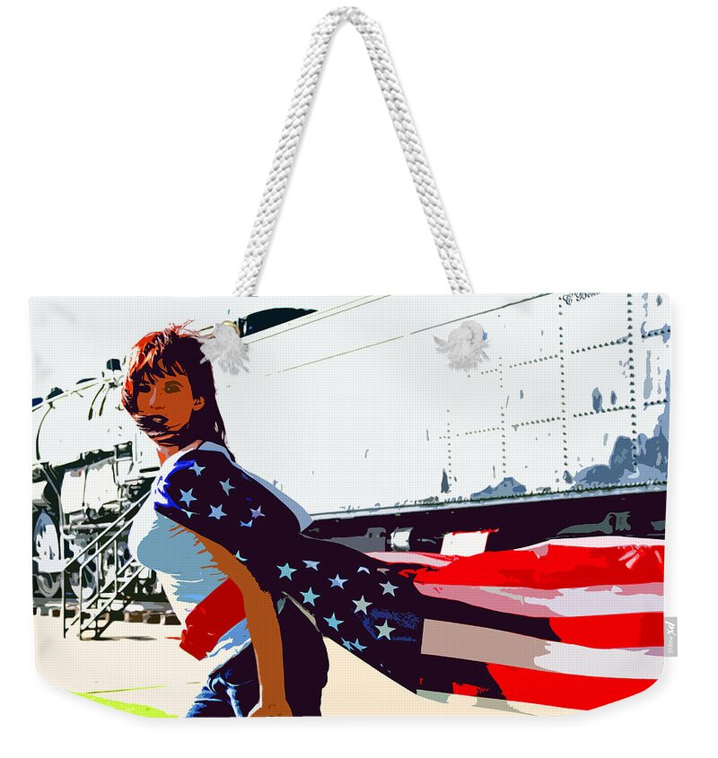 Beauty Weekender Tote Bag featuring the photograph American Girl by Charles Benavidez