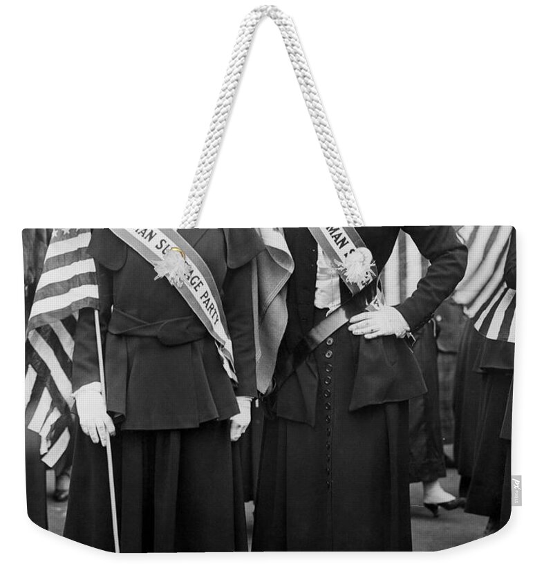 1910s Weekender Tote Bag featuring the photograph American Suffragists by Granger