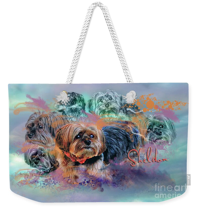 Canine Weekender Tote Bag featuring the digital art Another Birthday 112 Years by Kathy Tarochione