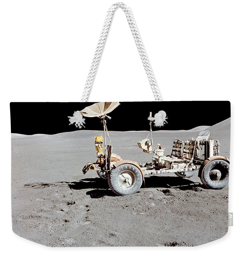 1971 Weekender Tote Bag featuring the photograph Apollo 15 Lunar Roving Vehicle by Stocktrek Images