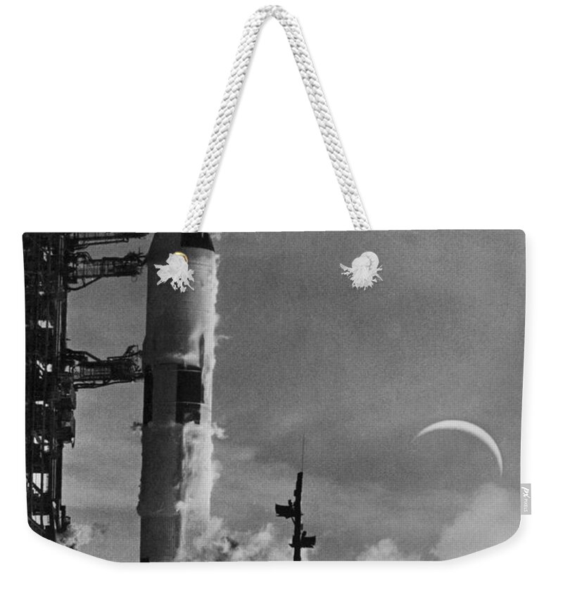1968 Weekender Tote Bag featuring the photograph Apollo 8: Launch, 1968 by Granger