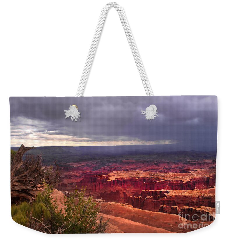 Panoramic Weekender Tote Bag featuring the photograph Approaching Storm by Robert Bales