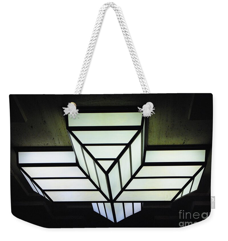 Art Deco Weekender Tote Bag featuring the photograph Art Deco Lighting by Grace Grogan