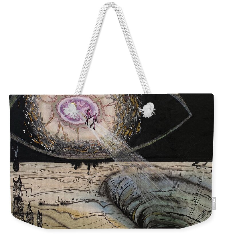 Landscape Weekender Tote Bag featuring the painting Asteroid by Valentina Plishchina