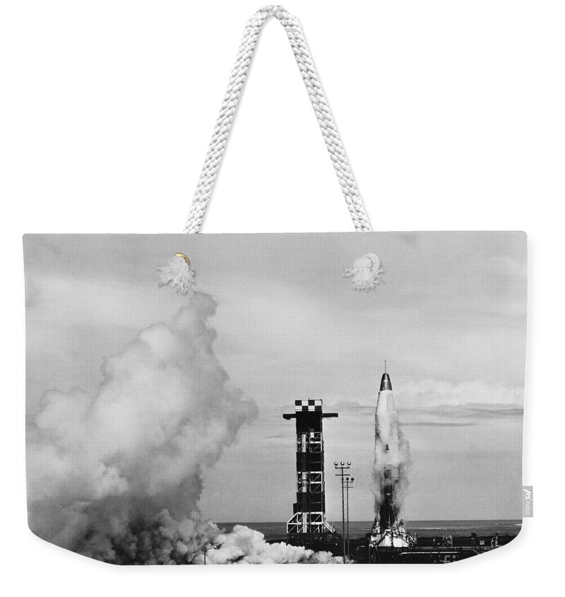 Science Weekender Tote Bag featuring the photograph Atlas Intercontinental Ballistic Missile by Science Source