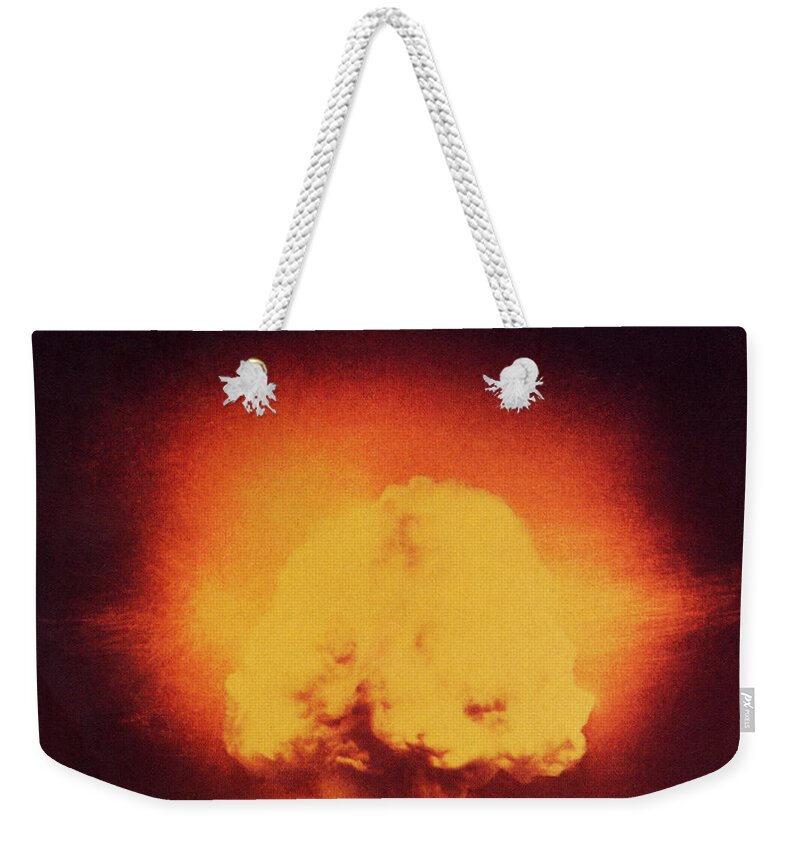 Atomic Weekender Tote Bag featuring the photograph Atomic Bomb Explosion by Science Source