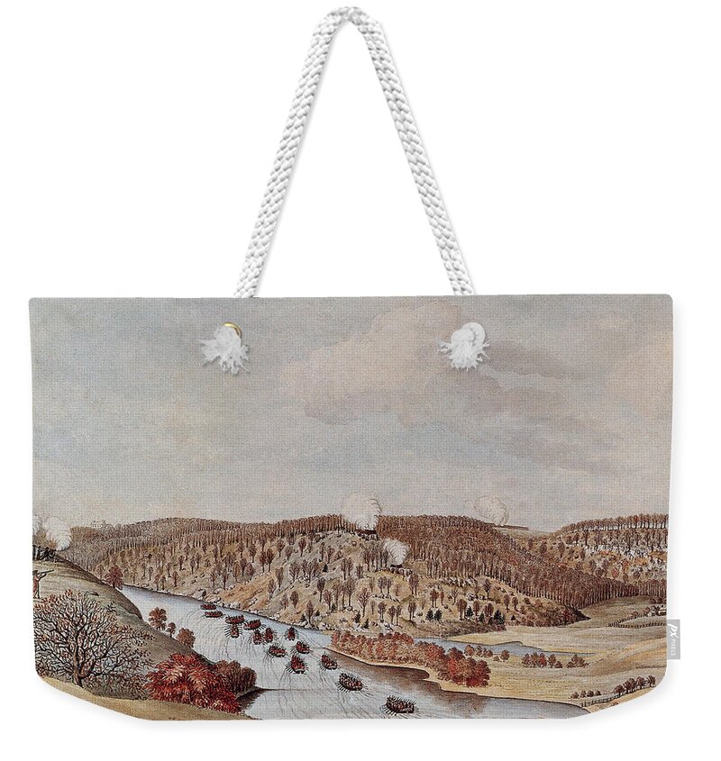 History Weekender Tote Bag featuring the photograph Attack Against Fort Washington 1776 by Photo Researchers