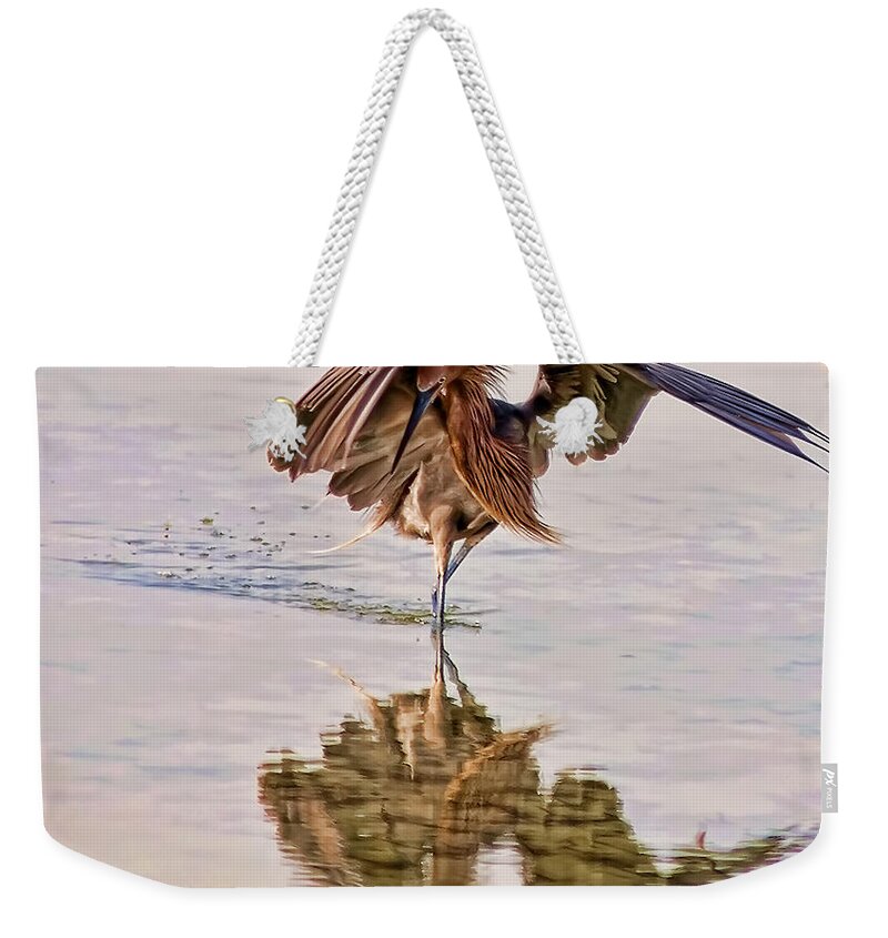 Bird Weekender Tote Bag featuring the photograph Attack Dance by Steven Sparks
