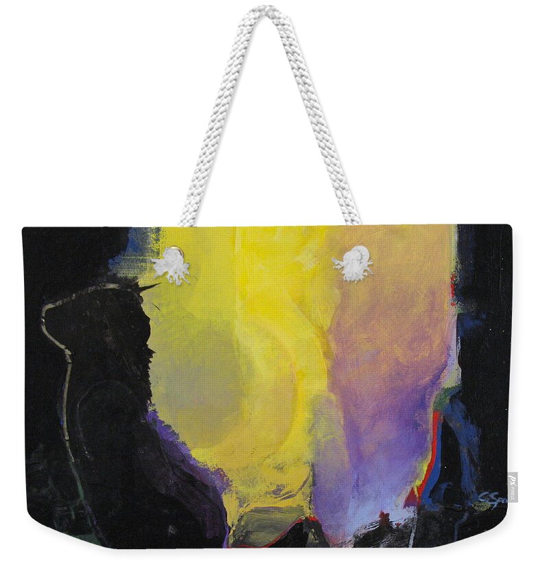 Abstract Painting Weekender Tote Bag featuring the painting Aurora by Cliff Spohn