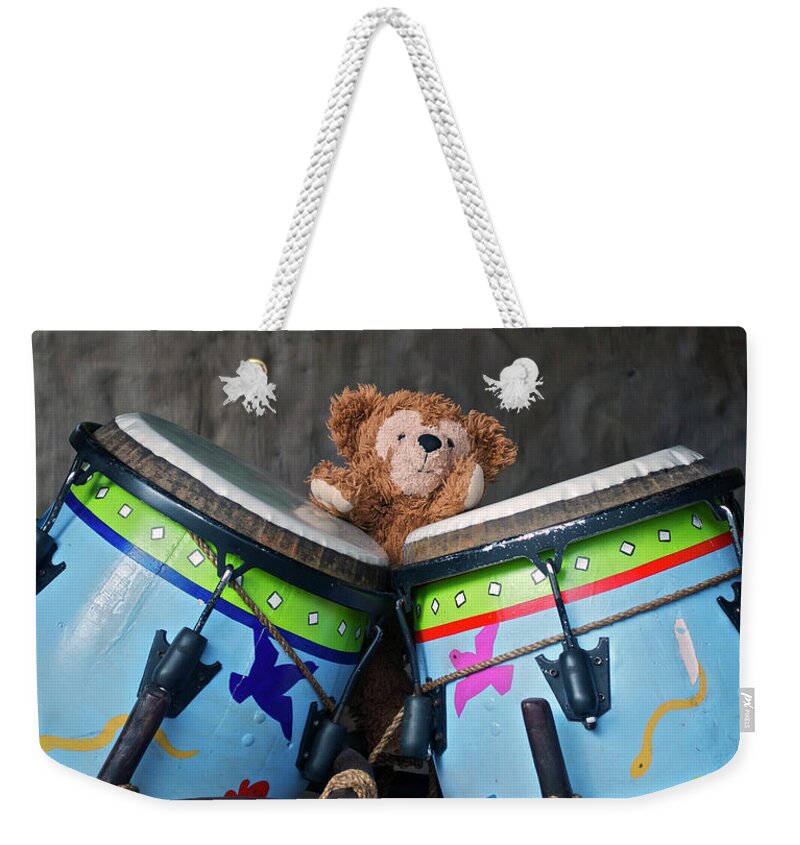 Fantasy Weekender Tote Bag featuring the photograph Bear and His Drums at Walt Disney World by Thomas Woolworth